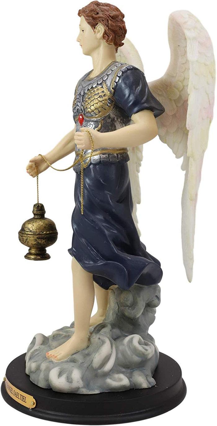 Ebros Gift Ebros Byzantine Colorful Archangel Sealtiel Statue With Brass Name Plate 12"H