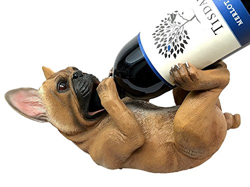 Ebros Gift Ebros Canine Pedigree French Bulldog Frenchies Wine Oil Bottle Holder Figurine Kitchen Decor