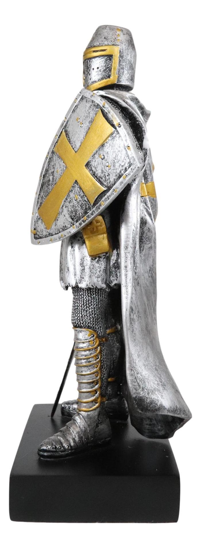 Ebros Gift Ebros Caped Templar Medieval Crusader Knight Of The Cross Suit Of Armor Figurine