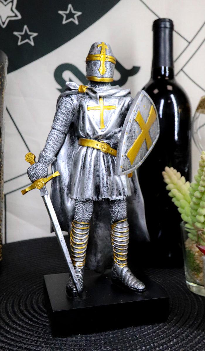 ebros gift Ebros Caped Templar Medieval Crusader Knight Of The Cross Suit Of Armor Figurine