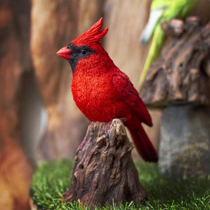 ebros gift Ebros Cardinal Perching on Branch with Motion Activated Bird Sound Figurine