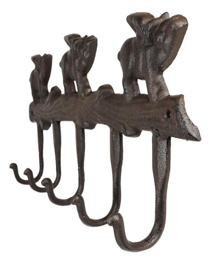Ebros Gift Ebros Cast Iron Country 3 Angel Winged Pigs Hog Heavens 5 Peg Wall Coat Hooks Hangers