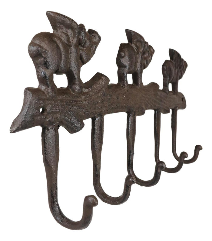 Ebros Gift Ebros Cast Iron Country 3 Angel Winged Pigs Hog Heavens 5 Peg Wall Coat Hooks Hangers