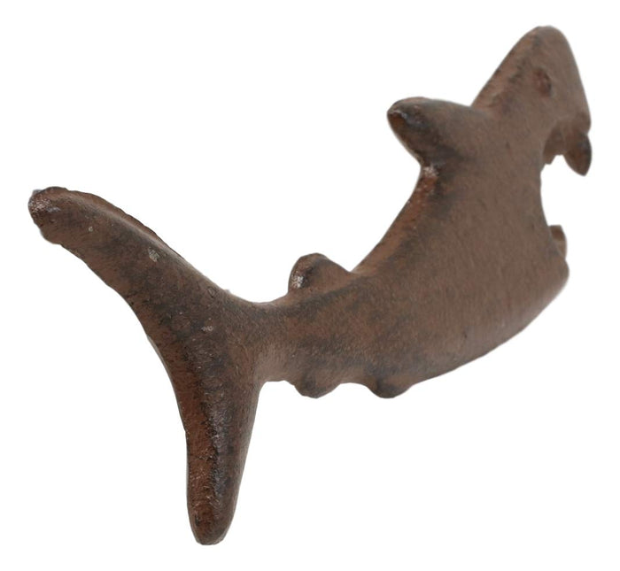 Ebros Gift Ebros Cast Iron Metal Nautical Coastal Attacking Jaws Great White Shark Soda Beer Bottle Cap Opener 6.5" Long Rustic Bronze Finish Tide Beach Apex Predator Sharks Party Hosting Decor Accessory (4)