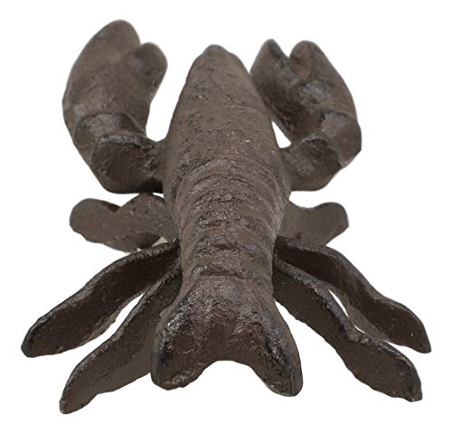 Ebros Gift Ebros Cast Iron Nautical Cajun Creole Crawfish Baby Lobster Decorative Figurine Accent In Rustic Bronze Vintage Finish 3.75" Tall Coastal Southwestern Hanger Decor Crayfish Boil (2)