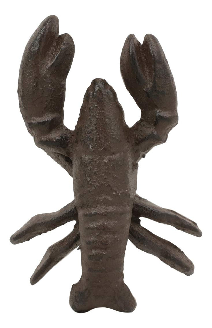 Ebros Gift Ebros Cast Iron Nautical Cajun Creole Crawfish Baby Lobster Decorative Figurine Accent In Rustic Bronze Vintage Finish 3.75" Tall Coastal Southwestern Hanger Decor Crayfish Boil (2)