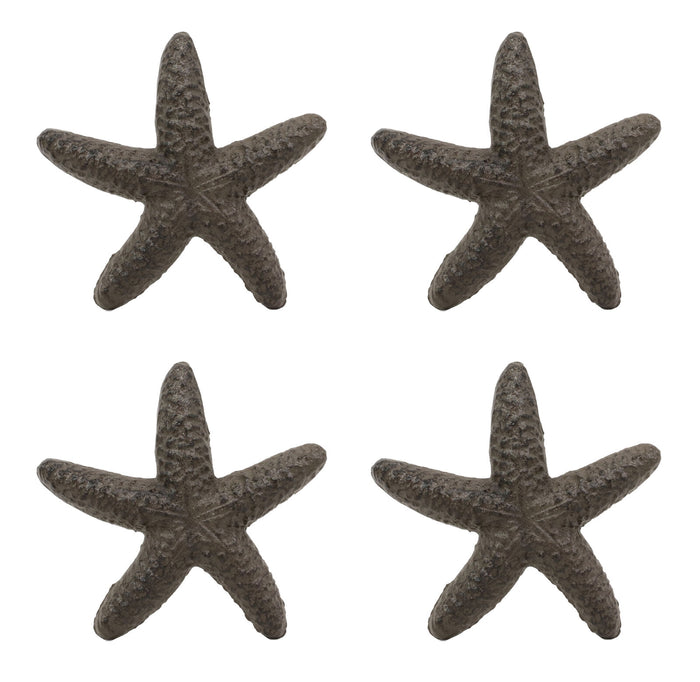 ebros gift Ebros Cast Iron Ocean Coral Sea Star Shell Starfish Decorative Accent Statue in Rustic Bronze Finish 4.5" Wide Nautical Coastal Themed Decor for Wedding Beach Party Home Decorations DIY Crafts (4)
