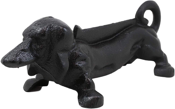 Ebros Gift Ebros Cast Iron Rustic Black Sausage Dachshund Dog Boot Cleaner Scraper Weathered Outdoor Patio Backyard Entrance Accent Statue 12.75" Long For Dirty Shoes Boots Footwear