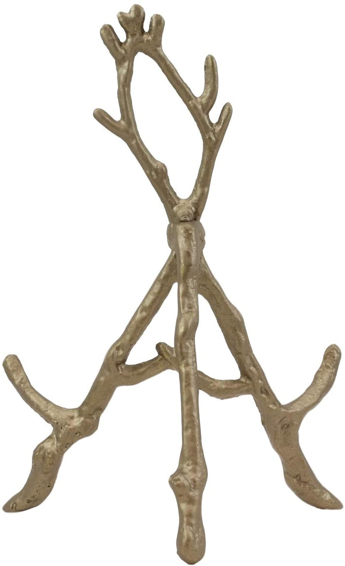 Ebros Gift Ebros Cast Iron Rustic Gold Intertwining Branch Twigs Easel Display Stand 9" H