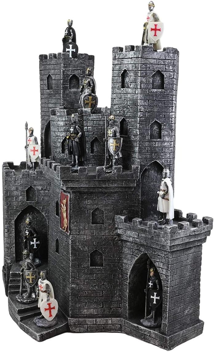 Ebros Gift Ebros Castle Fortress Display Stand Sculpture With 12 Miniature Knight Figurine