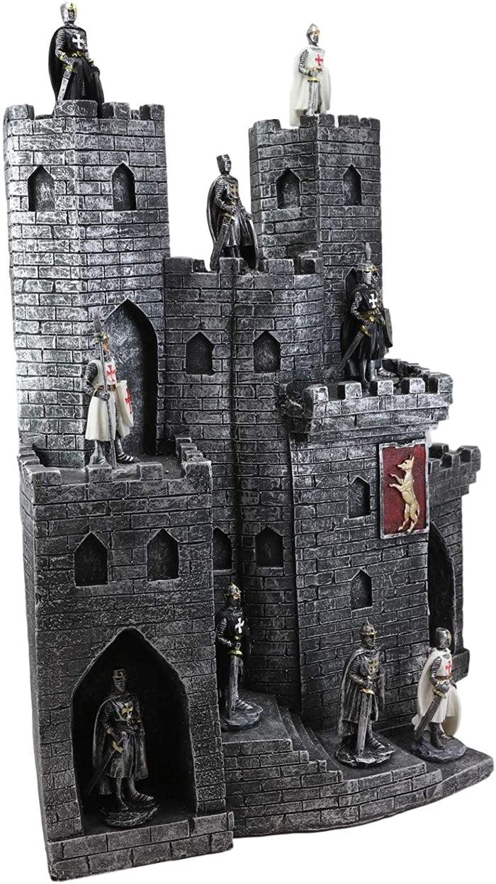 Ebros Gift Ebros Castle Fortress Display Stand Sculpture With 12 Miniature Knight Figurine