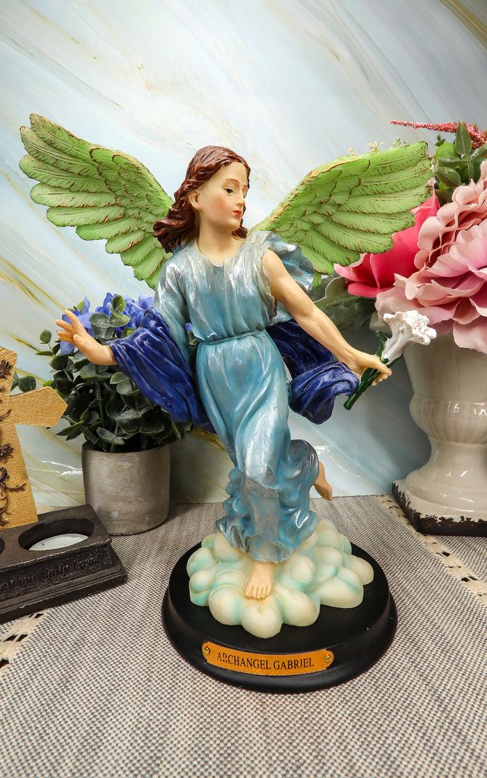 Ebros Gift Ebros Catholic Church Archangel Saint Gabriel Statue 10"H With Brass Name Plate