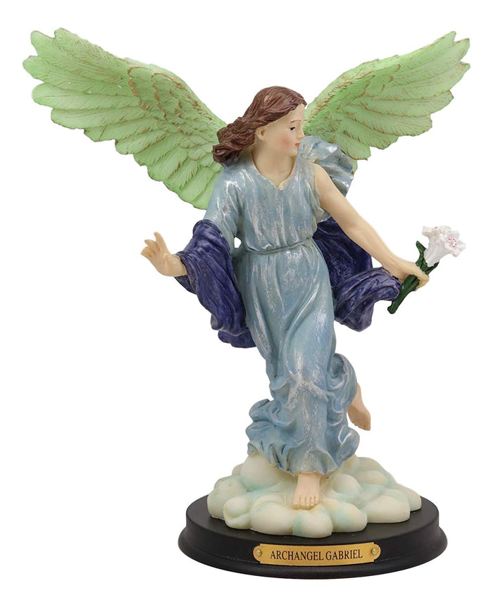 Ebros Gift Ebros Catholic Church Archangel Saint Gabriel Statue 10"H With Brass Name Plate