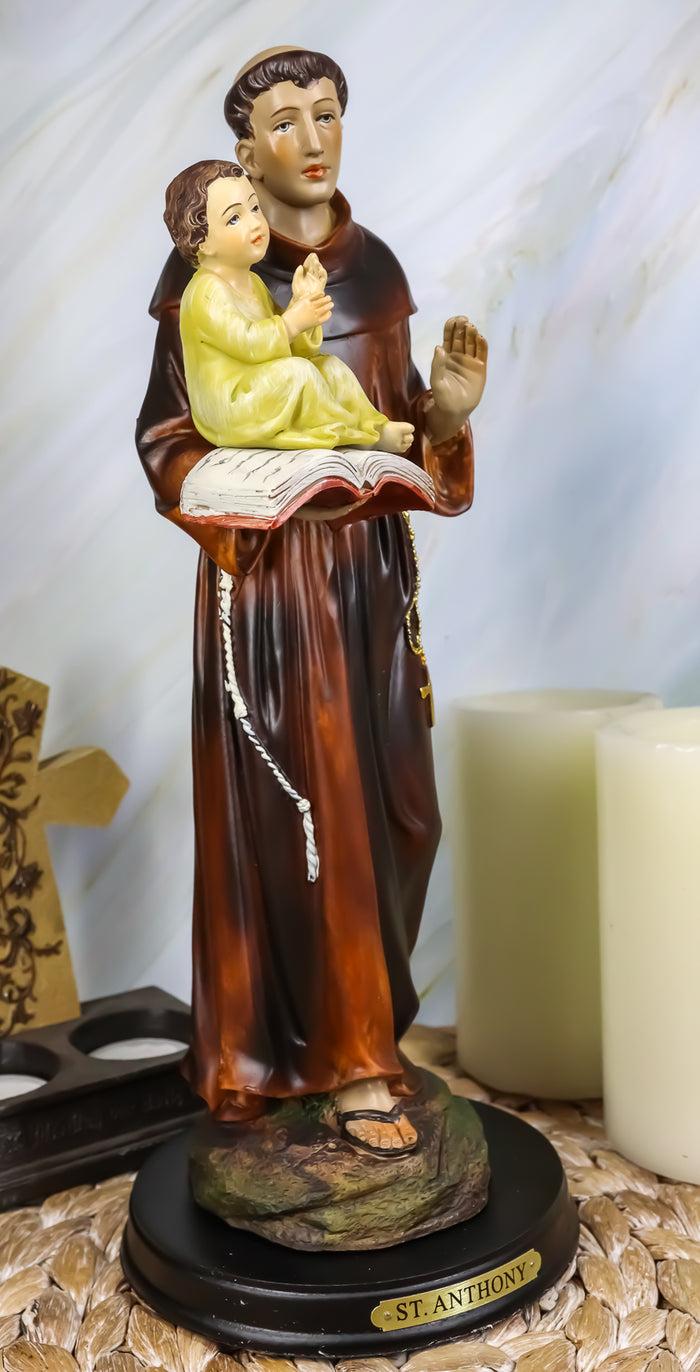 Ebros Gift Ebros Catholic Church Saint Anthony Of Padua Carrying Baby Jesus Statue 12.75"H