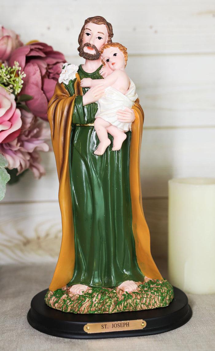 ebros gift Ebros Catholic Divinity Saint Joseph Carrying Baby Jesus Figurine 12" Tall Sculpture