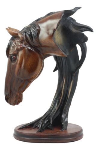 Ebros Gift Ebros Cavalier Wild Stallion Horse Bust Sculpture 12.5"H In Mahogany Faux Wood