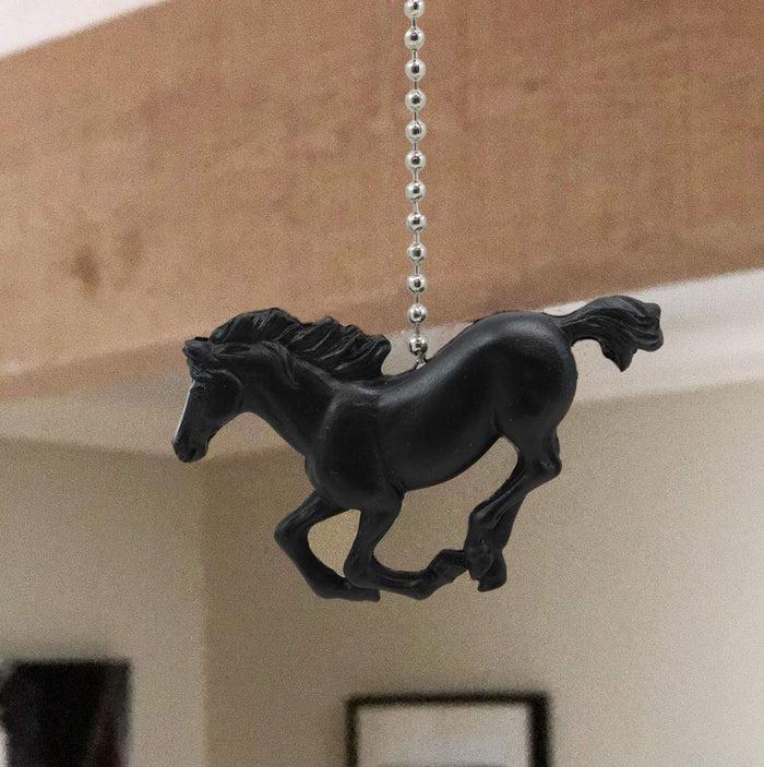 Ebros Gift Ebros Ceiling Fan Metal Pull Chain With Equestrian Beauty Galloping Horse Hand Crafted Resin Knob Handle 3.25" Wide Rustic Western Country Stallion Horses Animal Decor Accent (Set Of 3)