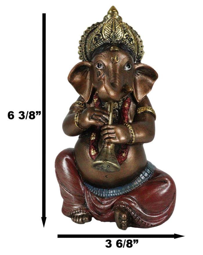 Ebros Gift Ebros Celebration Of Life And Arts Lord Ganesha Playing Shehnai Flute Statue 6.75"Tall