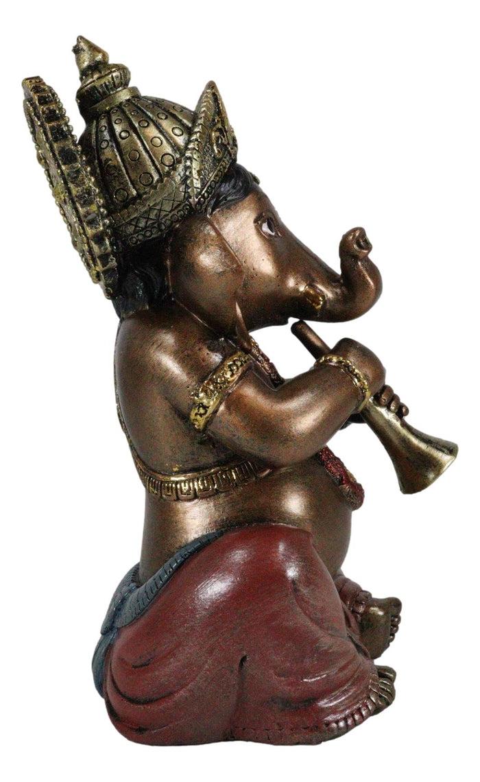 Ebros Gift Ebros Celebration Of Life And Arts Lord Ganesha Playing Shehnai Flute Statue 6.75"Tall