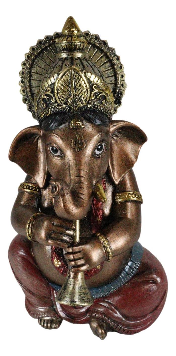 Ebros Gift Ebros Celebration Of Life And Arts Lord Ganesha Playing Shehnai Flute Statue 6.75"Tall