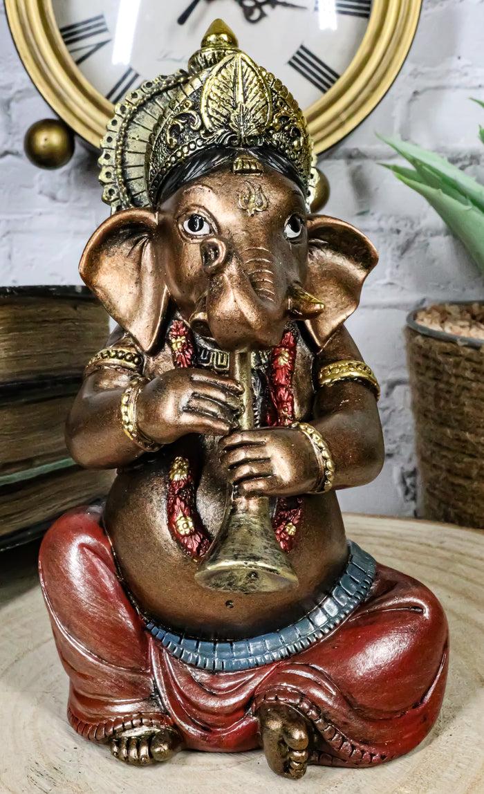 ebros gift Ebros Celebration of Life and Arts Lord Ganesha Playing Shehnai Flute Statue 6.75"Tall