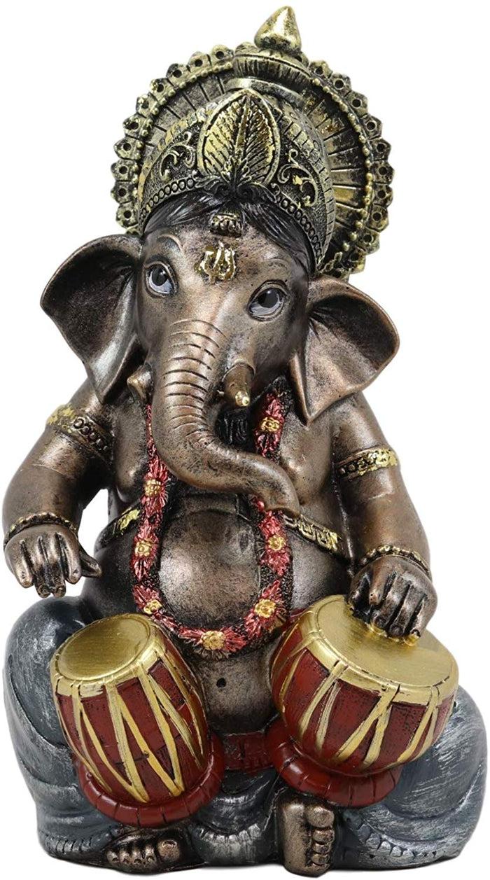 Ebros Gift Ebros Celebration Of Life Ganesha Playing Dholak Hindu Elephant God Deity Figurine