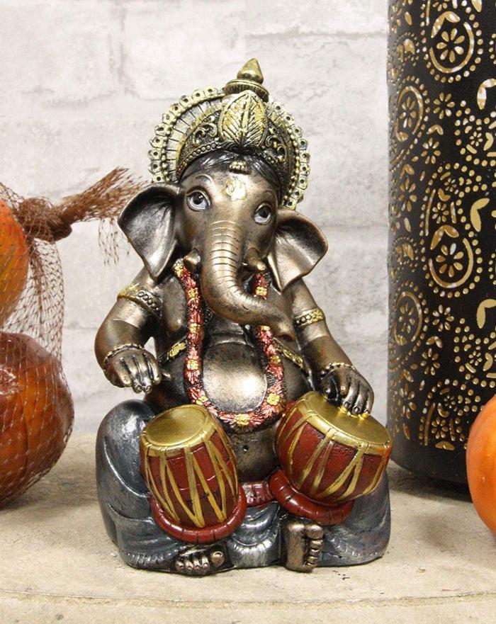 Ebros Gift Ebros Celebration Of Life Ganesha Playing Dholak Hindu Elephant God Deity Figurine