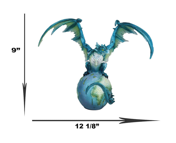 Ebros Gift Ebros Celestial Galaxy Planet Earth Terrestrial Blue Guardian Dragon Figurine Decor