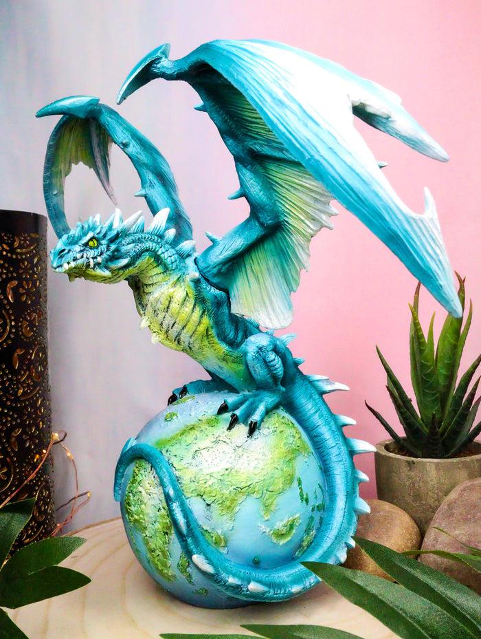 ebros gift Ebros Celestial Galaxy Planet Earth Terrestrial Blue Guardian Dragon Figurine Decor