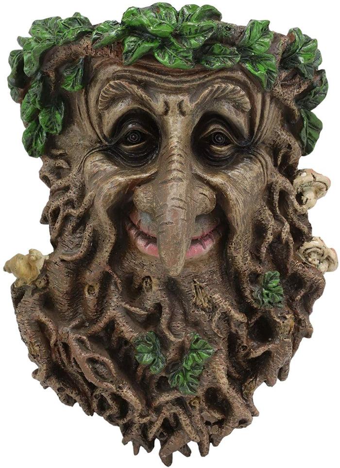 ebros gift Ebros Celtic Big Nose Leafman Greenman Hanging Wall Decor Plaque 9" High