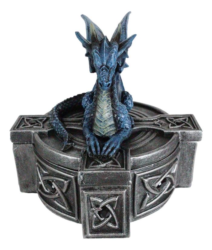 Ebros Gift Ebros Celtic Cross Bifrost Altar Drake Dragon Jewelry Box Sculpture Trinket Box