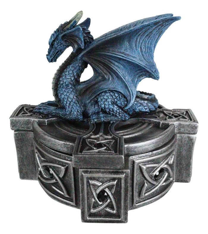 Ebros Gift Ebros Celtic Cross Bifrost Altar Drake Dragon Jewelry Box Sculpture Trinket Box