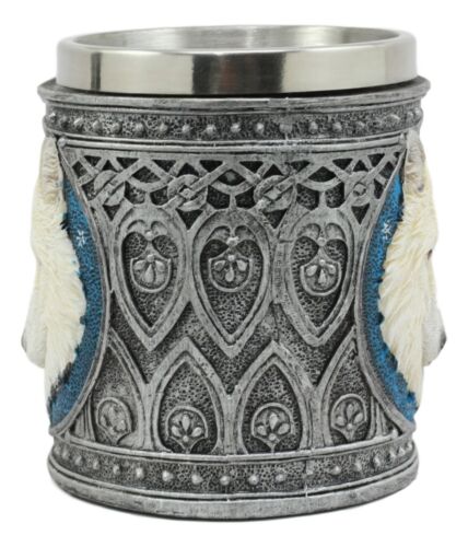 Ebros Gift Ebros Celtic Direwolf Ghost White Wolf Coffee Mug 14oz Animal Totem Spirit Wolf Mug