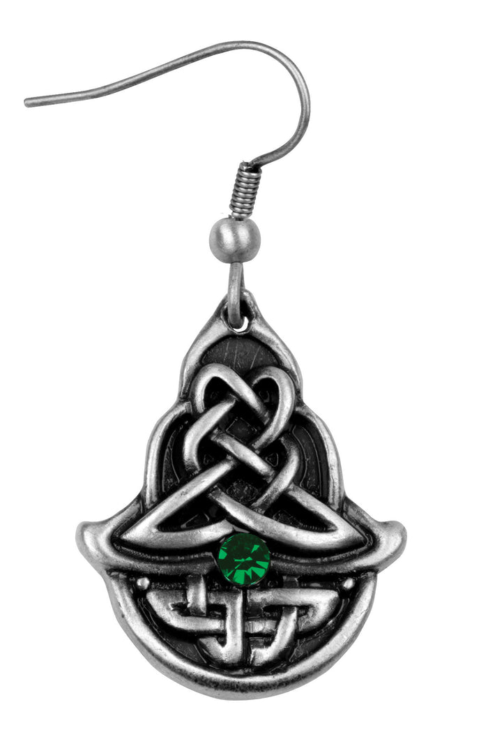 Ebros Gift Ebros Celtic Emerald Element Knotwork Tribal Scroll Filigree Dangle Earrings