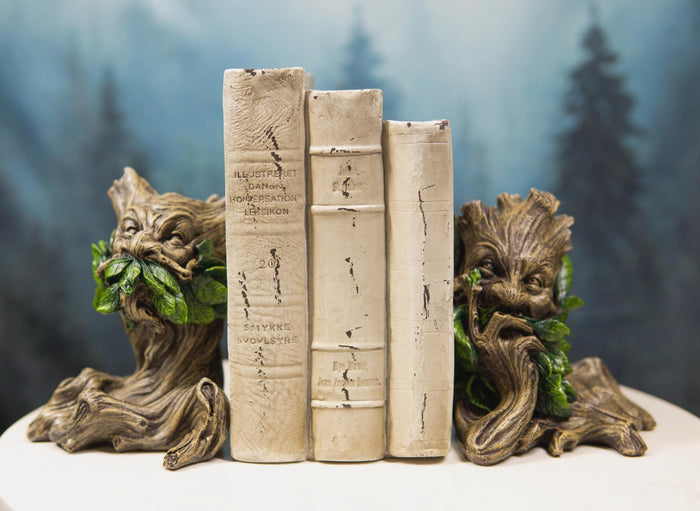 ebros gift Ebros Celtic Forest Spirit Greenman Decorative Bookends Figurine Pair 5.5"H Set