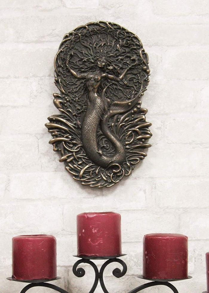ebros gift Ebros Celtic Irish Mythology Mermaid Triple Goddess Aine Wall Decor Deity of The Sun Wealth Love Fertility and Sovereignty Hanging Plaque Mother Maiden Crone by Maxine Miller (Bronze Patina Resin) (Bronze Patina Resin
