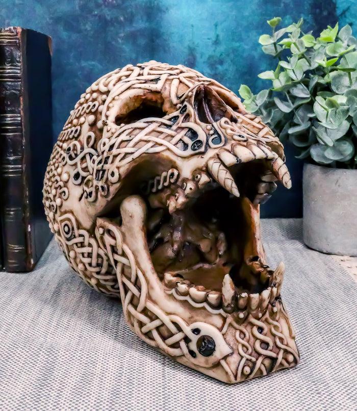 ebros gift Ebros Celtic Knotwork Bloodlust Vampire Skull Ashtray Statue 7.5"L Blood Sucking Dracula Skeleton Cranium Figurine