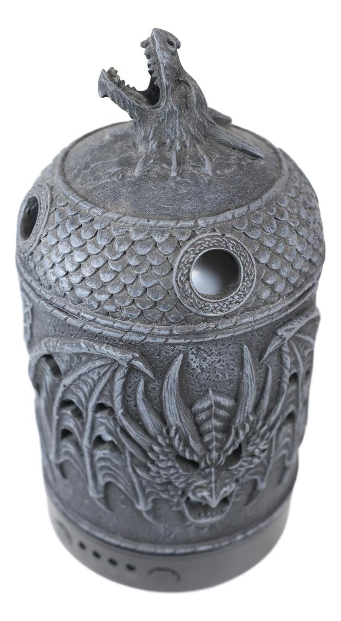 Ebros Gift Ebros Celtic Knotwork Winged Dragon Skull Oil Diffuser With Colorful LED Lights