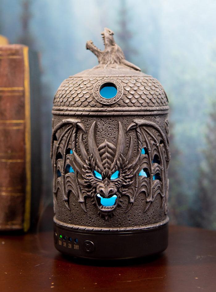 ebros gift Ebros Celtic Knotwork Winged Dragon Skull Oil Diffuser With Colorful LED Lights