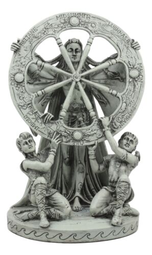 Ebros Gift Ebros Celtic Moon Goddess Arianrhod Statue 11"H Cosmic Wheel Of The Year & Fate
