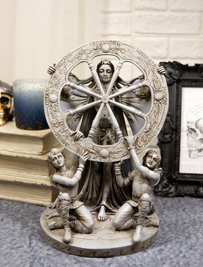 ebros gift Ebros Celtic Moon Goddess Arianrhod Statue 11"H Cosmic Wheel Of The Year & Fate