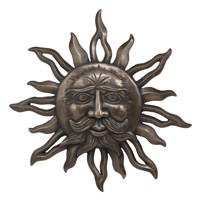 ebros gift Ebros Celtic Mythology Belenos Celestial Solar Radiant Celtic Sun God Wall Hanging Decor 14.5" Diameter Figurine Home Decorative Sun Face Wall Plaque 3D Art Belenus The Shining God Sculpture