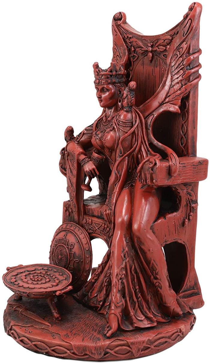 Ebros Gift Ebros Celtic Occult Goddess Of Fertility Maeve With Bird And Squirrel On Throne Statue
