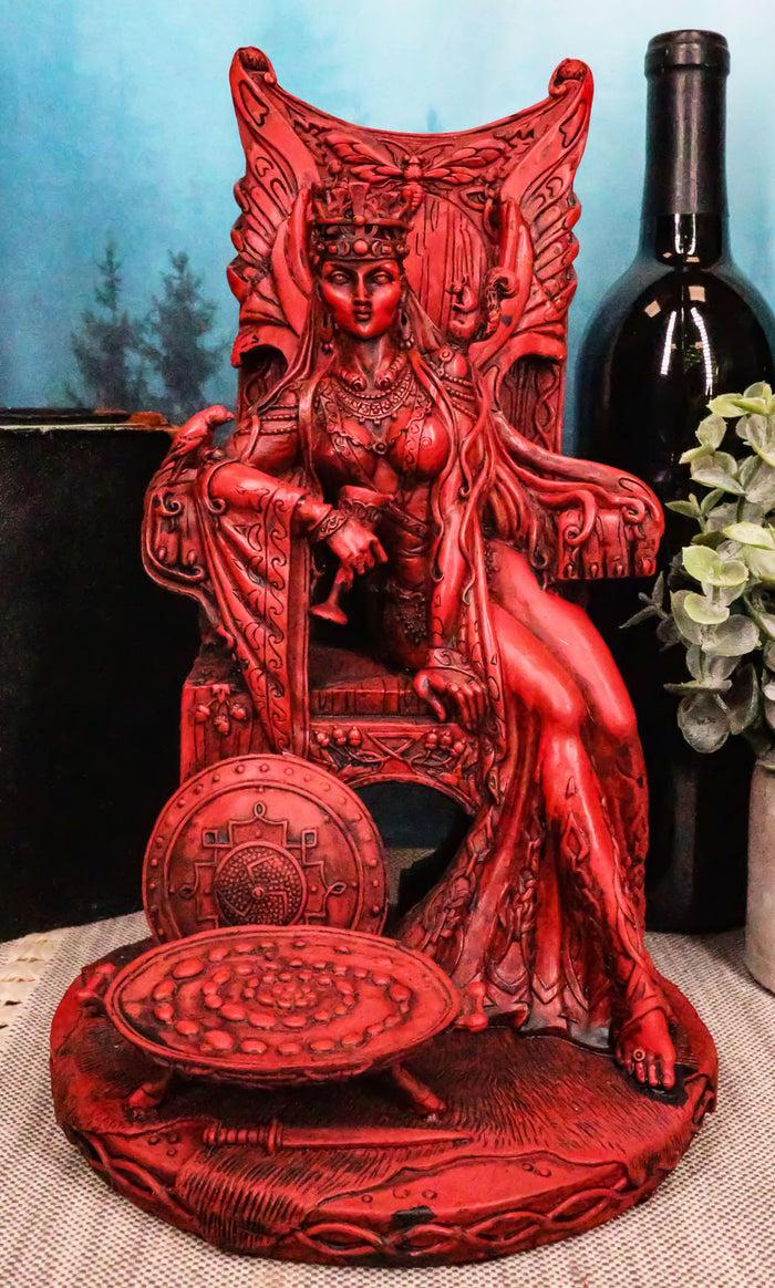 ebros gift Ebros Celtic Occult Goddess Of Fertility Maeve With Bird And Squirrel On Throne Statue