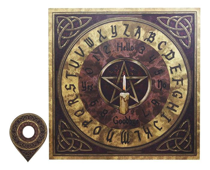 ebros gift Ebros Celtic Pentagram Illustrated Ouija Talking Spirit Board Game with Planchette 15" by 15" Witchcraft Dark Arts by Lisa Parker Gaming Fun Novelty Gift 6th Sense Supernatural Arts