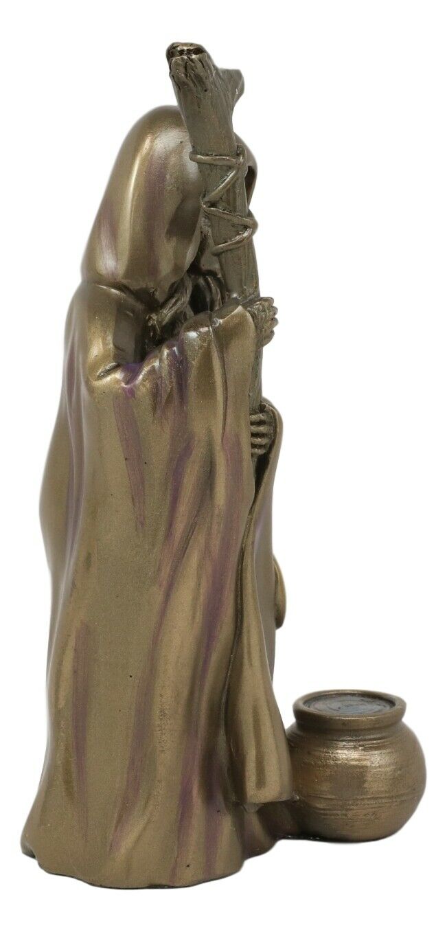Ebros Gift Ebros Celtic Sacred Lunar Cycle Triple Goddess Statue Triology Of Feminism Dianic Wiccan Cosmic Trinity Hecate Artemis And Diana Decorative Figurine (The Crone With Waning Crescent Moon)