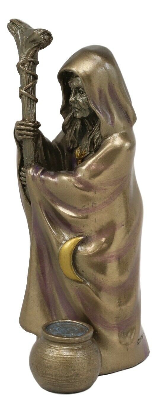 Ebros Gift Ebros Celtic Sacred Lunar Cycle Triple Goddess Statue Triology Of Feminism Dianic Wiccan Cosmic Trinity Hecate Artemis And Diana Decorative Figurine (The Crone With Waning Crescent Moon)