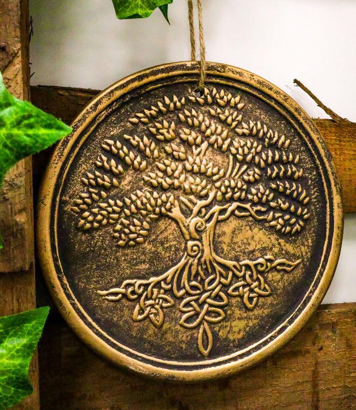 ebros gift Ebros Celtic Tree Of Life Terracotta Round Medal Wall Decor Hanging Plaque Lisa Parker