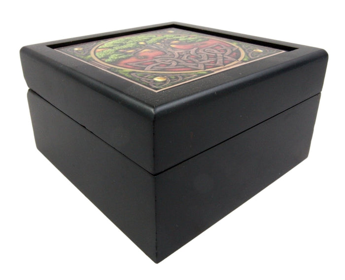 Ebros Gift Ebros Celtic Tree Of Life Wooden Tile Jewelry Box Trinket Hinged Lisa Parker