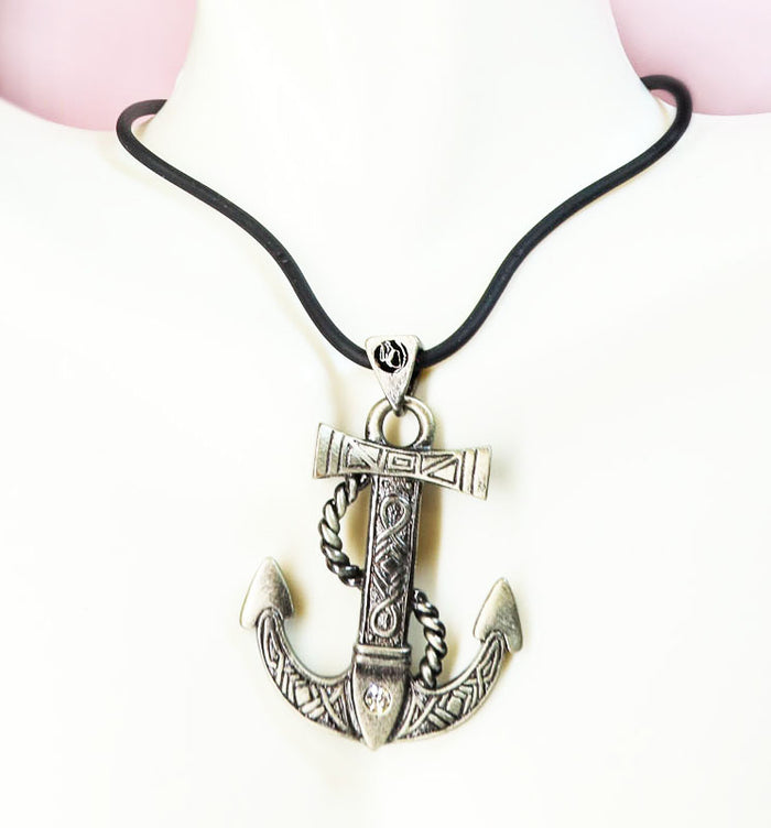 ebros gift Ebros Celtic Tribal Tattoo Nautical Ship Anchor Pendant Pewter Jewelry Accessory